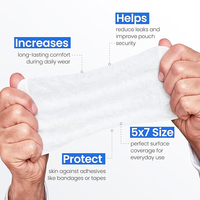 Safe n' Simple Skin Barrier Wipes - 25 Large 5” x 7” Individually Wrapped No-Sting Barrier Film - Skin Prep Protective Wipes - Medical Bandage Barrier Film for Skin