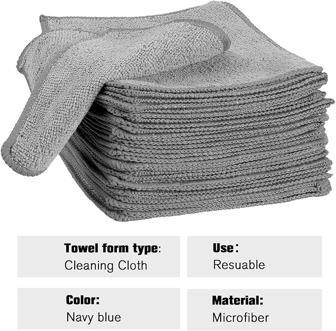 Tanlade Microfiber Cleaning Cloth 6"x6" Cleaning Rags Reasonable Kitchen Towels Microfiber Towels Cars Wash Dry Erase Cloth (Gray,50 Pcs)