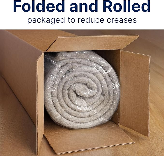 RUGPADUSA - Eco-Plush - 8'x10' - 1/4" Thick - 100% Felt - Premium Cushioned Rug Pad - Available in 3 Thicknesses, Many Custom Sizes