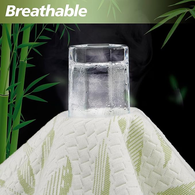 King Mattress Protector Waterproof Mattress Pad Washable Bamboo Rayon Mattress Cover Breathable Noiseless Bed Protector 5" - 21'' Elastic Fitted Deep Pocket
