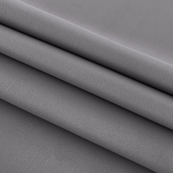 DWCN French Door Curtains – Rod Pocket Thermal Blackout Curtain for Doors with Glass Window, Kitchen and Patio Doors for Privacy, 36 X 80 Inches Long, 1 Curtain Panel with Tieback, Grey