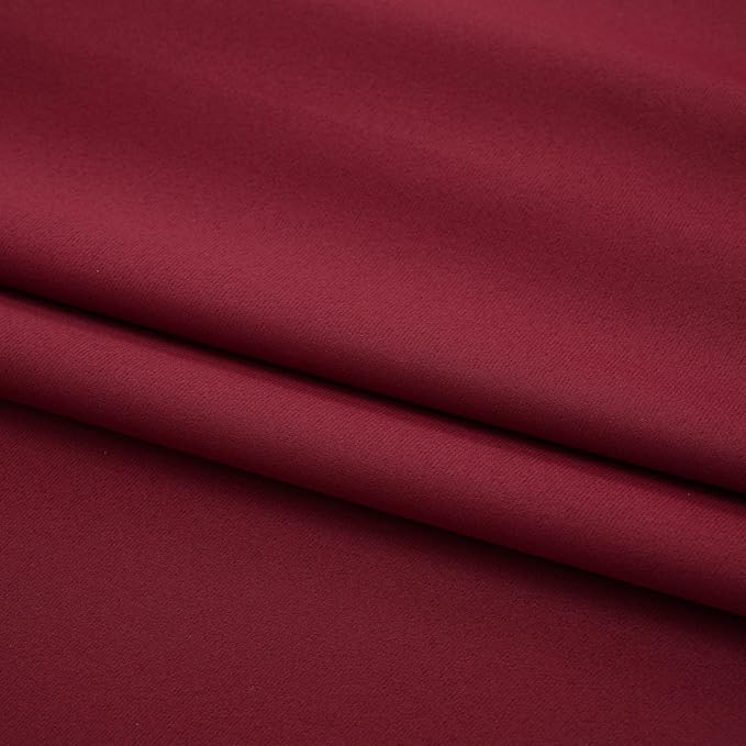 Pickluc Cafe Curtain 30 Inches Long, Rod Pocket Kitchen Half Window Curtain, Short Blackout for Small Window, 2 Panels, 30" Wide and 30" Length, Burgundy Red
