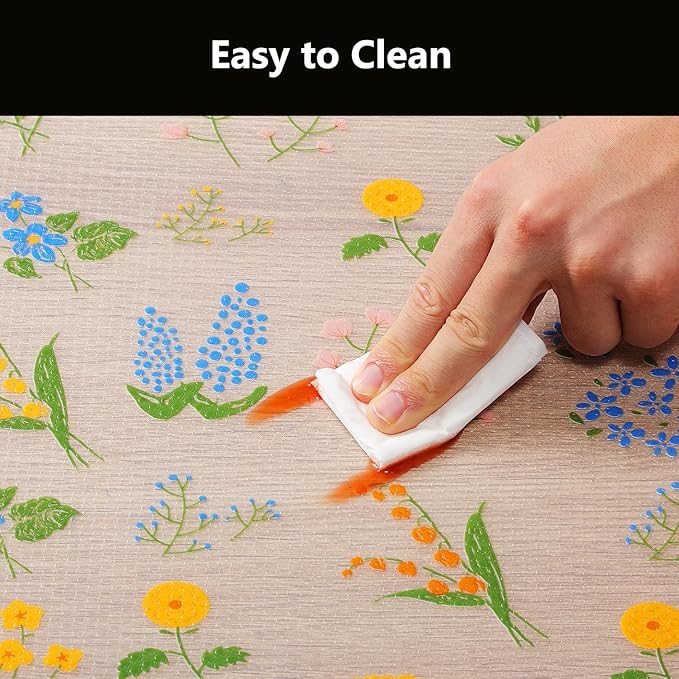 INNOLITES Non-Slip Shelf Liner – Cabinet & Drawer Liner Non-Adhesive – Waterproof Oil-Proof – Durable EVA with Floral for Kitchen Cabinets Refrigerator – BPA-Free, Easy to Cut 23.6" x 360"