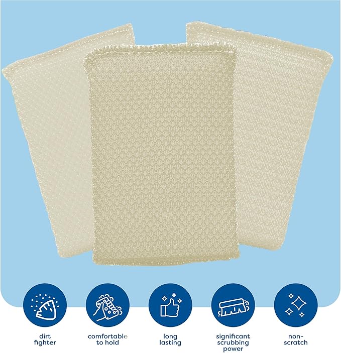 24 Pack Scrub Sponges Kitchen by SCRUBIT, Multi-Purpose Scouring Pads, Non-Scratch Cleaning Sponges for Dishes, Pots & Non-Stick Cookware - Long Lasting Dish Scrubbers for Kitchen, Bathroom & More