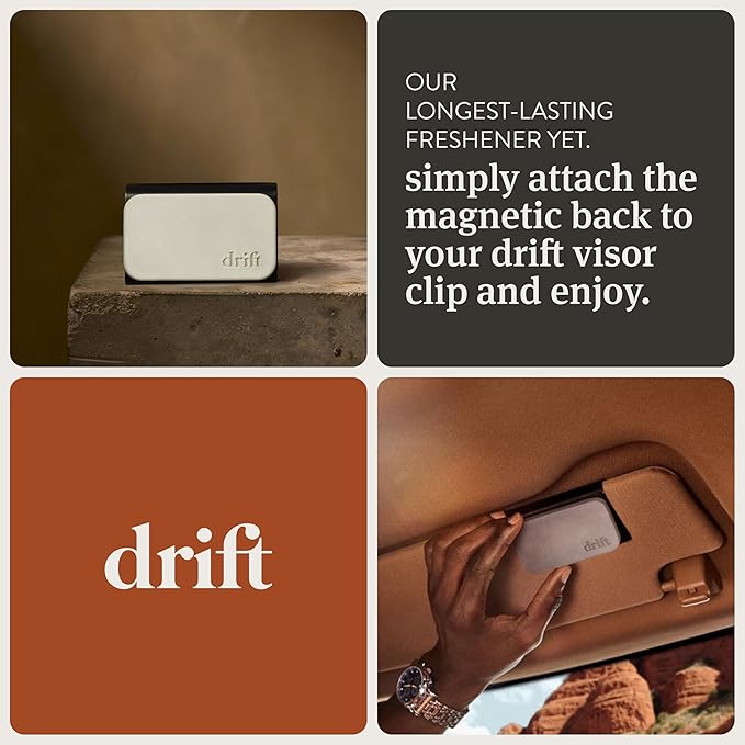 Drift Car Air Freshener - The Original Wood Air Freshener - Car Odor Eliminator - Long Lasting Scent - Metal Clip - Essential Oils - Clean Ingredients - Pine Scent 3 Pack Refill - NO CLIP INCLUDED