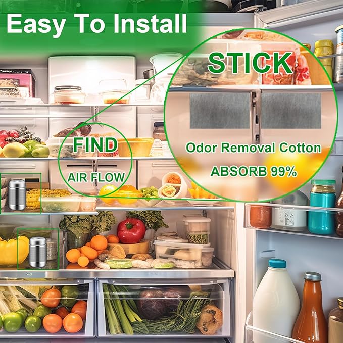 Refrigerator Deodorizer Refrigerator Odor Eliminator Fridge Deodorizer Compact Size Potable Deodorizer Odor Eliminator Lasts for 10 Years