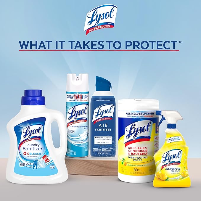 Lysol Air Sanitizer Spray with Odor Eliminator for Home & Office, Sanitizing Spray, Air Freshener Alternative, White Linen Scent, 10 oz (Pack of 3)