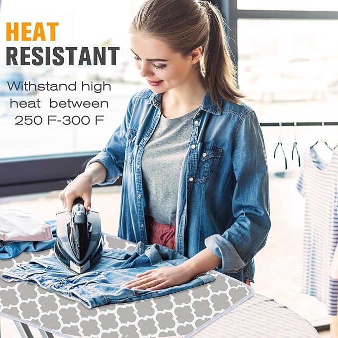 Ironing Mat, Portable Ironing Pad, 28 x 24 inch Ironing Mat for Table Top of Washer, Dryer, Table Top, Countertop, Silincoe Coating and Scorch Resistant