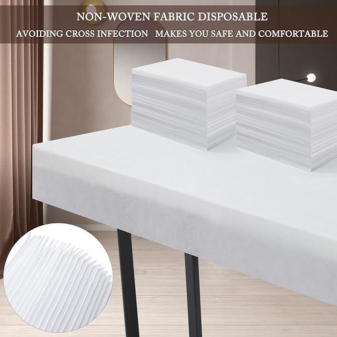 200 Pcs Disposable Bed Sheets 31" x 71" Massage Table Sheets Non Woven Fabric SPA Bed Cover Breathable for Massage Beauty Tattoos