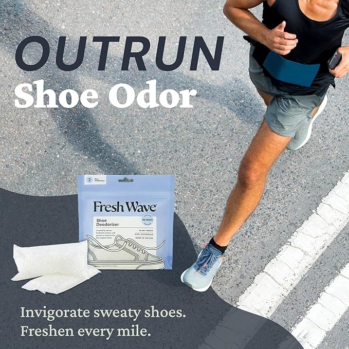 Fresh Wave Shoe Deodorizer, 1 Pack (2 Count) – Natural & Safe Shoe Freshener for All Types of Shoes, Long-Lasting and Reusable, Odor Eliminator for Strong Odor, Easy-to-Use Shoe Smell Remover