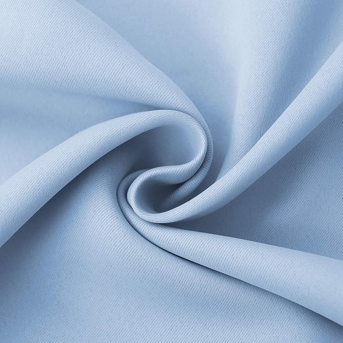 BGment Baby Blue Room Darkening Curtains 63 Inches Long for Kids Bedroom - Rod Pocket Thermal Insulated Blackout Curtain for Living Room, 42 x 63 Inch, 2 Panels