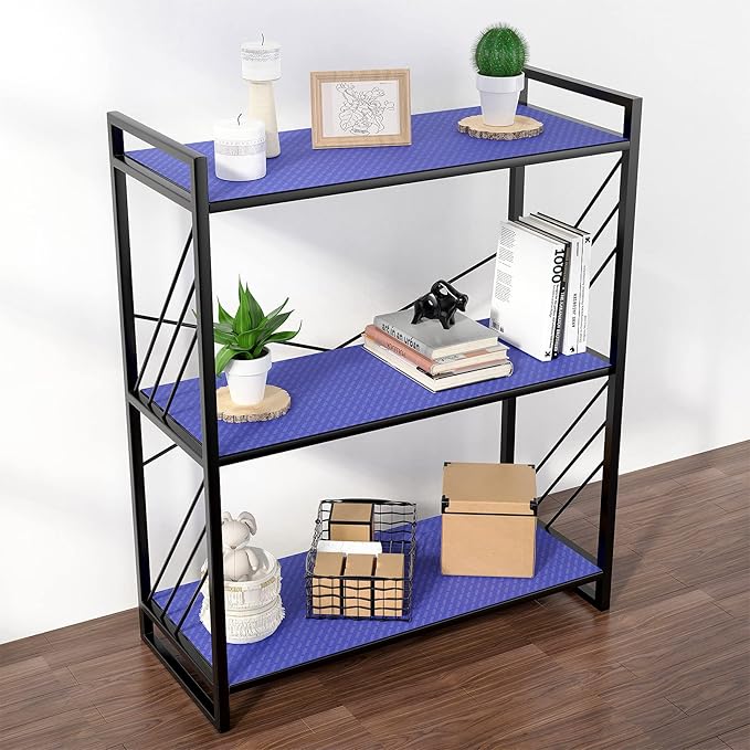 Shelf Liners for Kitchen Cabinets Refrigerator Liners Waterproof Plastic Kitchen Cupboard Liner Non Adhesive Drawer Mats EVA Material Fridge Liner for Shelves - Blue 11.8 x 59 Inches