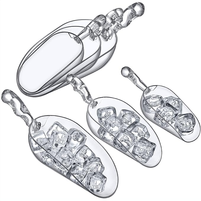 Amazing Abby - Elsa - Plastic Ice Scoops (6-Piece Set), Plastic Utility Scoops, 5/12/24-Ounce Capacity, BPA-Free, Food-Grade, Shatter-Proof, Perfect for Home and Commercial Use