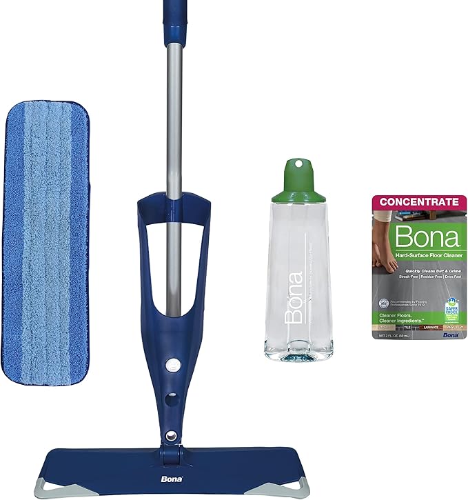 Bona Multi-Surface Floor Premium Spray Mop - Includes Multi-Surface Floor Cleaner Concentrate and Machine Washable Microfiber Cleaning Pad - For Stone, Tile, Laminate and Vinyl LVT/LVP Floors