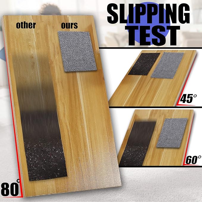 Non Slip Rug Pad Grippers - 2x10, 1/4" Thick, Felt + Rubber Double Layers Area Carpet Mat Tap, Provides Protection and Cushioning for Hardwood or Tile Floors