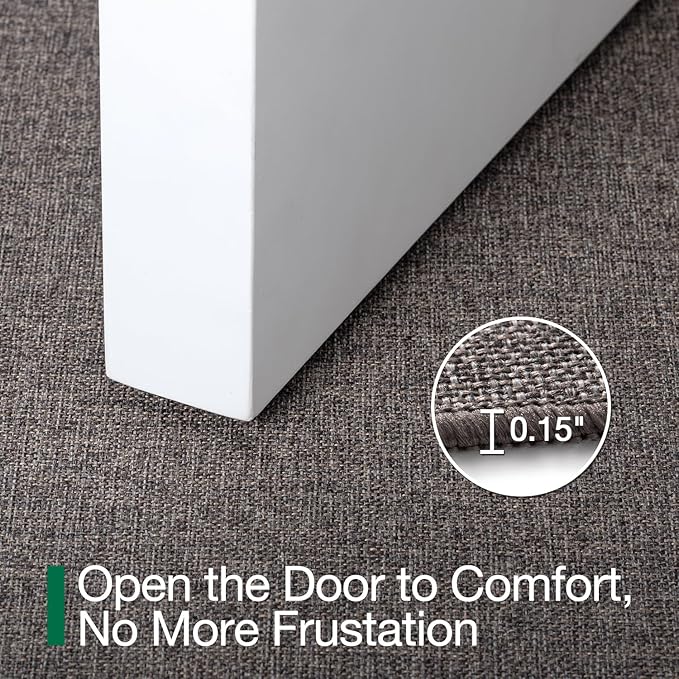 LUMI Ultra Thin Door Mat for Entryway, Low Profile Non Slip Rubber Backing Indoor Doormat, Easy Clean Welcome Entrance Mat for Inside House, Patio,Brown 20"x32"