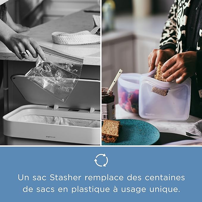 Stasher Premium Silicone Reusable Food Storage Bowl, Lavender, Microwave, Sous Vide, Dishwasher, Oven and Freezer Safe, BPA Free, Leak-free, Eco-friendly, 2-Cup Bowl