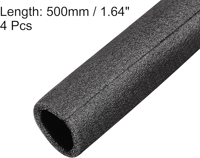 uxcell Foam Tube 1.64 Ft Length 1.17in ID 1.56in OD Hollow Pipe Cover for Protecting Pipes and Heat Preservation Black 4 Pack