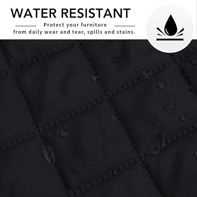 Easy-Going L Shape Sofa Cover - Chaise Lounge Slip Cover Reversible Sofa Protector for Pets, Kids & Furniture (X-Large, Black/Black)