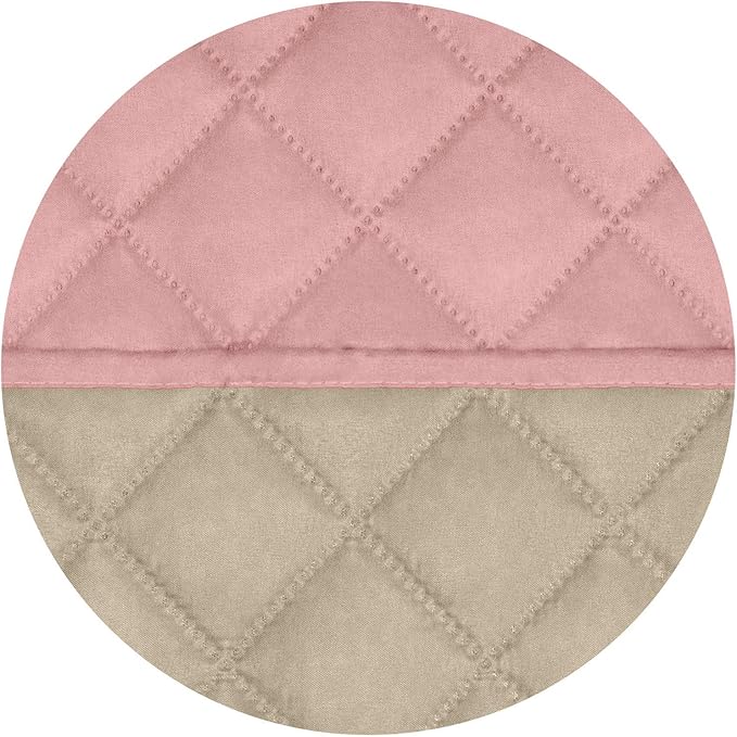 PureFit Reversible Quilted Sofa Cover, Water Resistant Slipcover Furniture Protector, Washable Couch Cover with Non Slip and Elastic Straps for Kids, Dogs, Pets (XX Large, Pink/Beige)