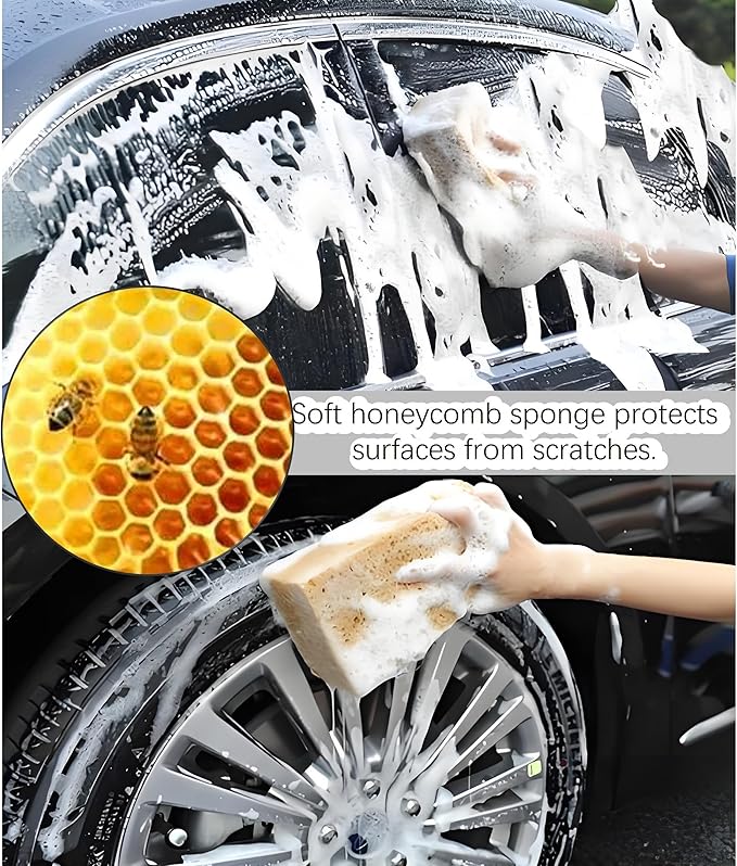 Car Wash Sponges, 5 Pack, Extra Soft Coral, Scratch Free, 8.3x4.38x2.8 inches, Great for Sensitive Surfaces