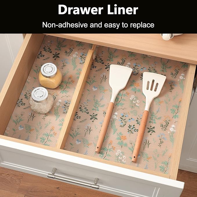 INNOLITES Shelf Liners for Kitchen Cabinets – Drawer Liner Waterproof & Oil-Proof, Non-Adhesive EVA Mat – Durable & Washable – for Shelves, Cupboard, Dresser 17.7" x 360"