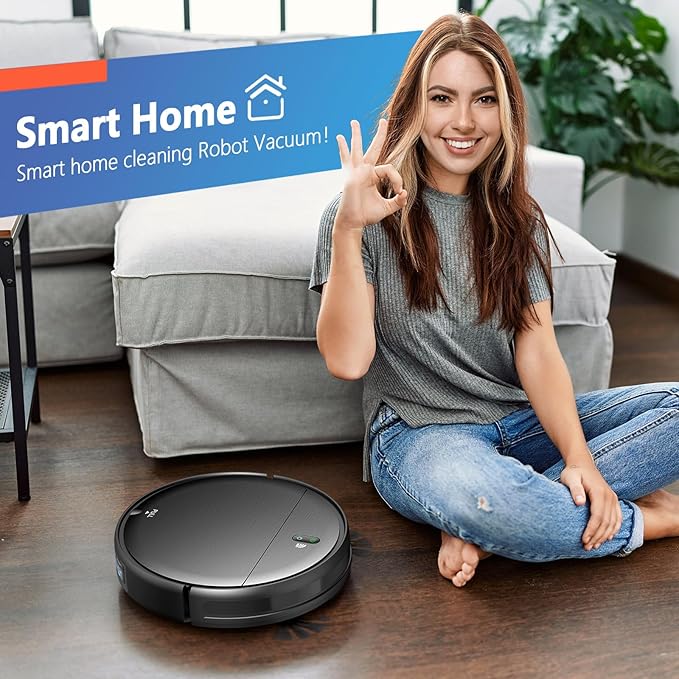 Robot Vacuum and Mop Combo, 2 in 1 Robotic Vacuum Cleaner with Schedule, App/Alexa/Voice Control, Slim 2.87", Self-Charging, 2300 Pa Suction & Long Runtime, Ideal for Hard Floor, Pet Hair, Carpet