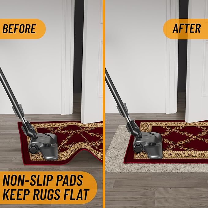 Ottomanson 2' x 7'8" Non-Slip Rug Pad Gripper 1/12 Inch Ultra Thin Dual Surface Felt + Rubber Gripper - Safe for All Floors, Cream