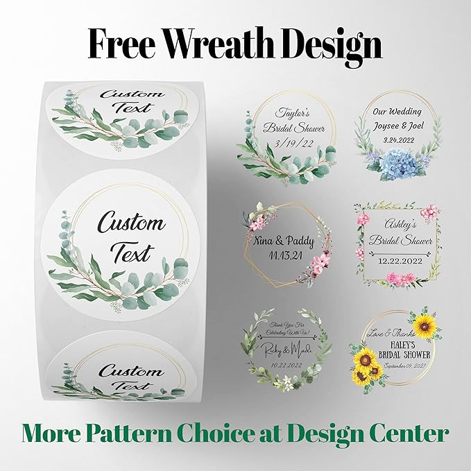 150 Custom Circle/Square BOPP Roll Labels- Personalized Stickers for Business Logo, Party, Wedding Favor, Baby Shower-Any Design Text + Image, Matte/Gloss Finish (4 * 2 Inch)