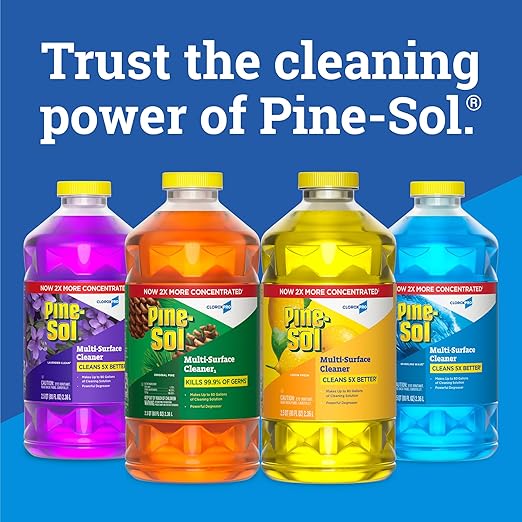 Pine-Sol Multi-Surface Cleaner, CLOROXPro, 2x Concentrated Formula, Lemon Fresh, 80 Fl Oz, Pack of 3