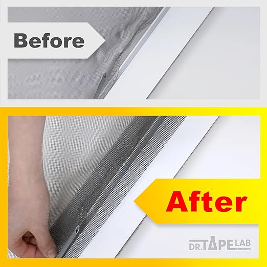 Grey Window Screen Repair Tape, 4 in X 15 FT, Screen Repair Kit for Windows or Doors, Strong Adhesive Patch Kit Fiberglass Mesh Tape