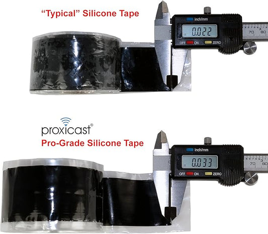 Proxicast Pro-Grade Extra Strong 30mil Weatherproof Self-Fusing Silicone Rubber Sealing Tape For Outdoor Antenna Coax & Electrical Cables, Hose/Pipe Leaks & Emergency Repairs (1.5" x 15' roll) - Green