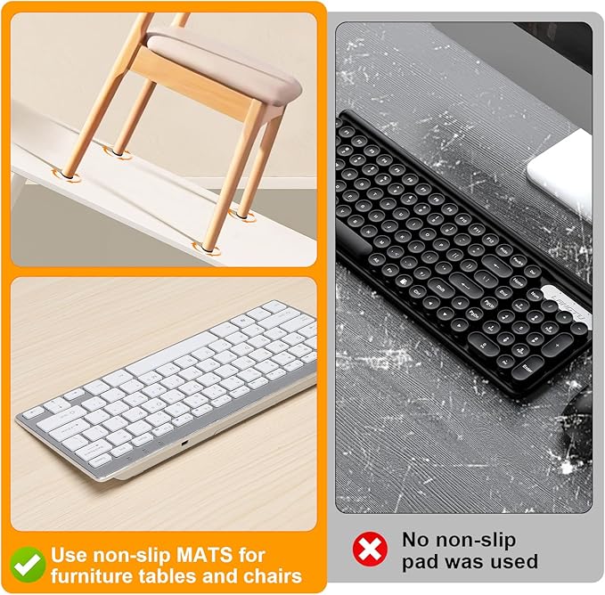 CHUNZEXI Self Adhesive Non Slip Furniture Pads 4”x40” Rubber Floor Protectors, Cuttable Anti Skid Grippers for Hardwood Floors, Scratch and Slide Protection