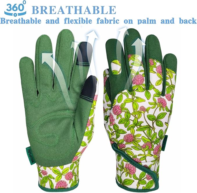 Thorn Proof&Puncture Resistant Gardening Gloves with Grip,Garden Gloves for Women, Leather Work Gloves,Gifts