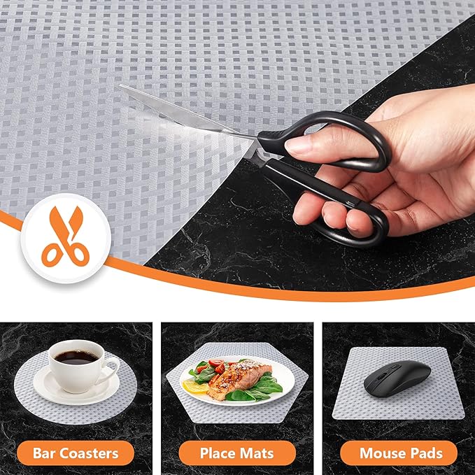 Shelf Liners for Kitchen Cabinets Refrigerator Liners Waterproof & Oil-Proof Kitchen Cupboard Liner Non-Slip Drawer Mats EVA Material Non Adhesive Fridge Liner for Shelves -Clear 11.8 x 393.7 Inches