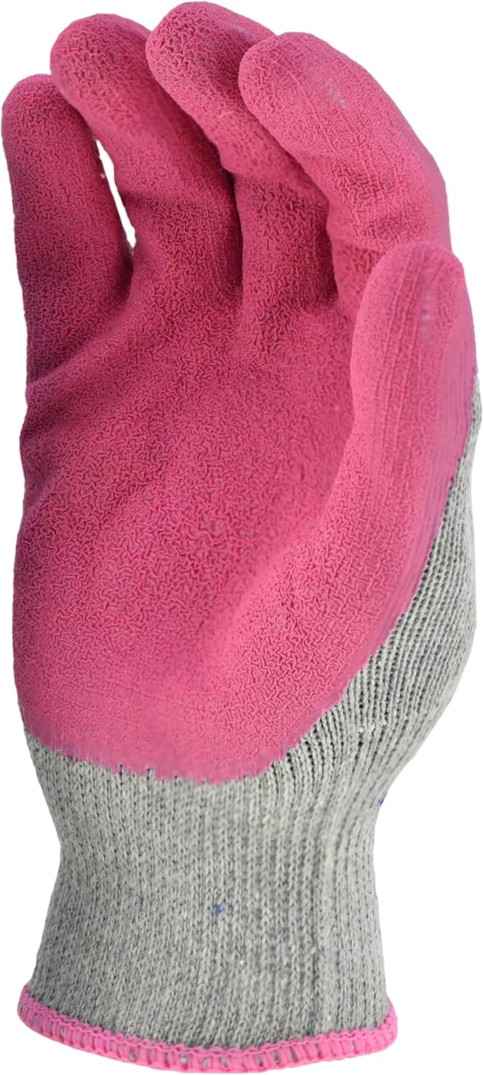 G & F Products Gardening Gloves for Women - 12 Pairs of Breathable Rubber Coated Yard Garden Gloves with Non-Slip Grip - Outdoor Protective Work Gloves, Rose Pink & Jade Green, Large.