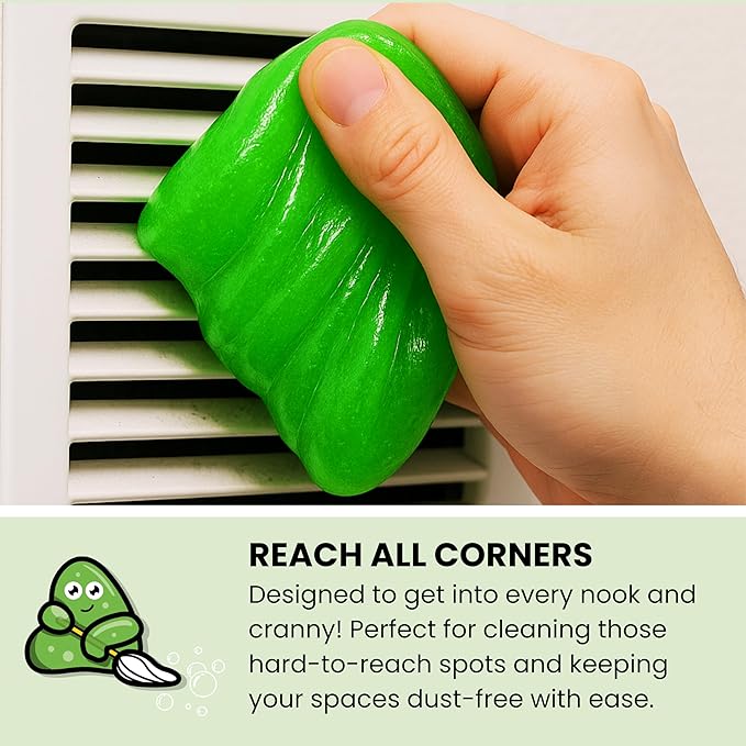 Slime Buddies Car Cleaning Gel Putty - 12 Pack Apple Scented Interior Detailing Tool for Cup Holder, Air Vent & Keyboard - Reusable Auto Detailing Accessories - Dust Remover Goop - Gifts for Men Women