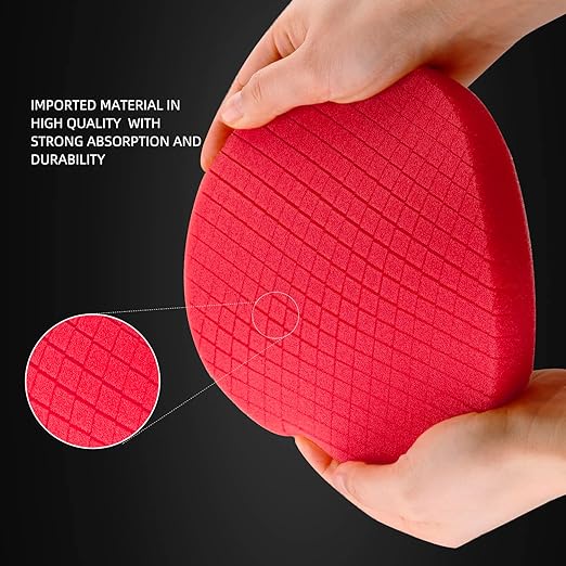 Red Finish Polish Pad, 3Pcs 5 Inch Buffing Polishing Pads for 125mm Backing Plate Compound Buffing Sponge for Car Buffer Polisher Compounding, Polishing and Waxing