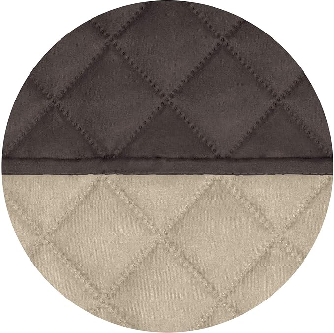 PureFit Reversible Quilted Sofa Cover, Water Resistant Medium Slipcover Furniture Protector, Washable Couch Cover with Non Slip Foam and Elastic Straps for Kids, Dogs, Pets (Loveseat, Chocolate/Beige)