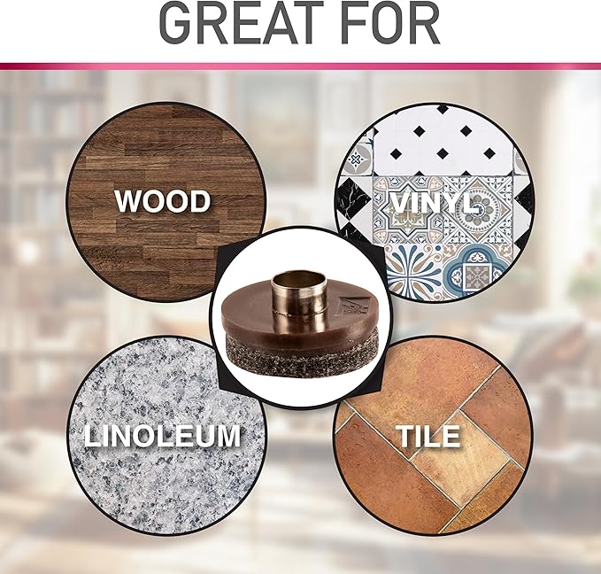 Nail-on, Heavy Duty Felt Pads for Wood Furniture and Hard Surfaces Value Pack (20 piece) - Walnut Brown, Round 1" in & 1.5" in