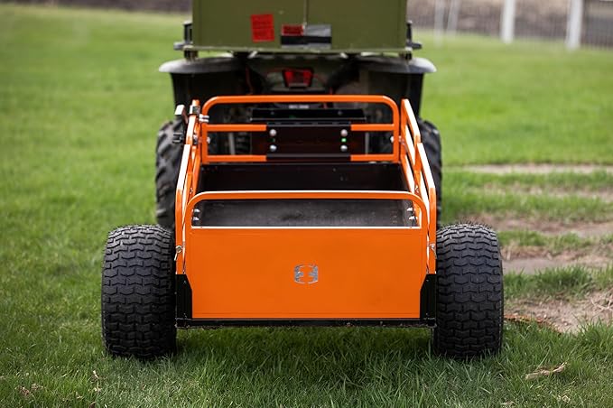 Impact IMPLEMENTS® 1500lb HD Agricultural Trailer with Solid Floor & Sides. Rugged Tires and Solid Sides with Tailgate for Increased Capacity. Original USA Design.