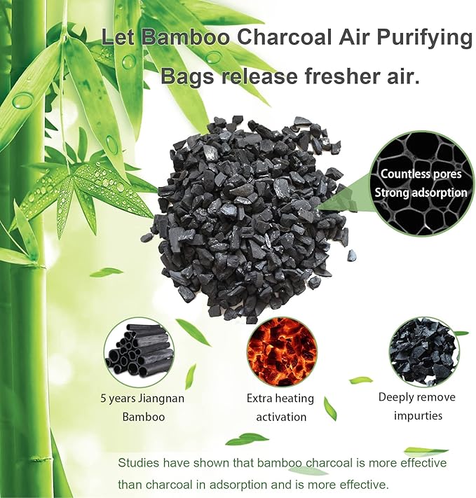 Charcoal Air Purifying Bags 12 Pack×100g Bamboo Charcoal Bags Odor Absorber, for Car Air Fresheners, Odor Eliminator for Home，Shoe Deodorizer - Colorful-Activated Charcoal Odor Absorbers