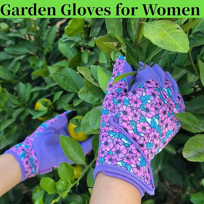 Thorn Proof&Puncture Resistant Gardening Gloves with Grip,Garden Gloves for Women, Leather Work Gloves,Gifts