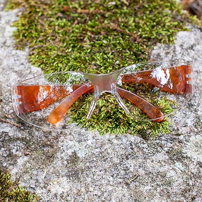 BISON LIFE Safety Glasses - Scratch Resistant Wrap Around Eyewear, Polycarbonate ANSI Z87.1 Impact Resistant Lens