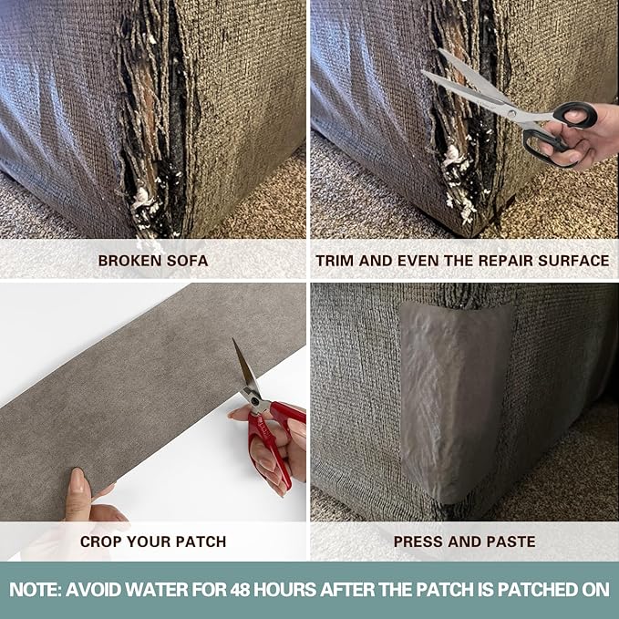 Azobur Rectangular Velvet Repair Patch, Self-Adhesive Flannel Fabric Patch, Multi Colors, Microfiber Patch，Can be Used to Patch Sofas, Car Seats, Handbags, Jacket Holes and Tears (Dark Brown)