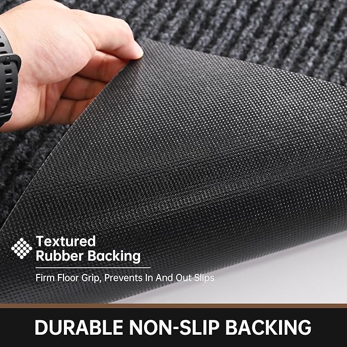 Front Door Mat, 72" x 48" Heavy Duty Indoor Outdoor Doormat, Non-Slip Welcome Mats for Entryway, Rubber Backing Low Profile Commercial Door Mats