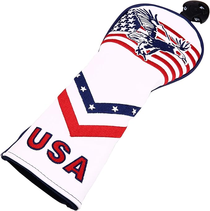 USA Flag and Eagle Golf Driver/Fairway Wood/Hybrid/Iron/Mallet Putter/Blade Putter Head Cover