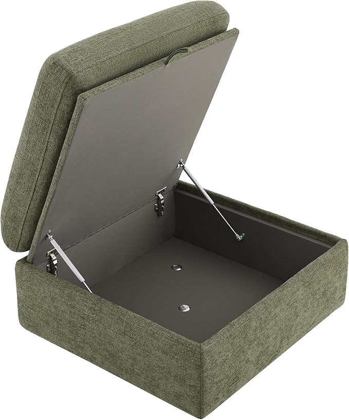 CHITA Modular Sectional Sofa, FSC Certified L Shaped Couch with Reversible Chaise, Modular Sectional Couch for Small Space, 78 Inch Width, 3 Seat Modular Sofa with Storage Ottoman, Moss Green