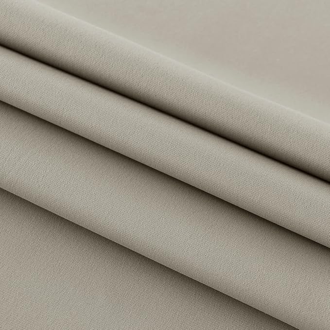 DWCN French Door Curtains – Rod Pocket Thermal Blackout Curtain for Doors with Glass Window, Kitchen and Patio Doors for Privacy, 54 X 40 Inches Long, 1 Curtain Panel with Tieback, Taupe