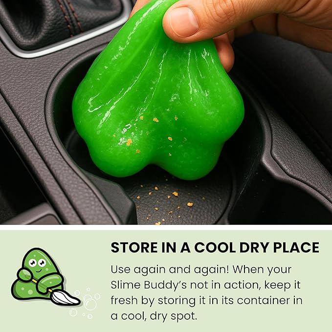 Slime Buddies Car Cleaning Gel Putty - 12 Pack Apple Scented Interior Detailing Tool for Cup Holder, Air Vent & Keyboard - Reusable Auto Detailing Accessories - Dust Remover Goop - Gifts for Men Women